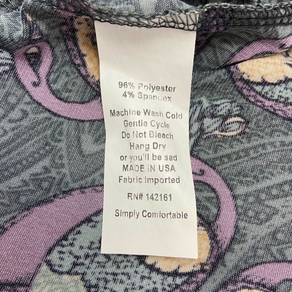 LuLaRoe Madison Skirt Purple Peacock Print Womens Large - Picture 4 of 5